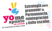 Logo YO ME APUNTO: Estrategia para promover la Permanencia, reintegración y éxito escolar.